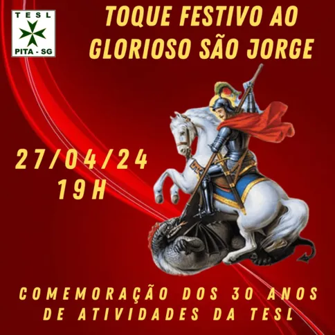 A Tenda Espírita São Lázaro irá celebrar São Jorge no próximo dia 27 de abril
