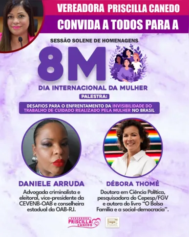 Imagem ilustrativa da imagem Vereadora Priscilla Canedo promove solenidade na Câmara no Dia Internacional da Mulher