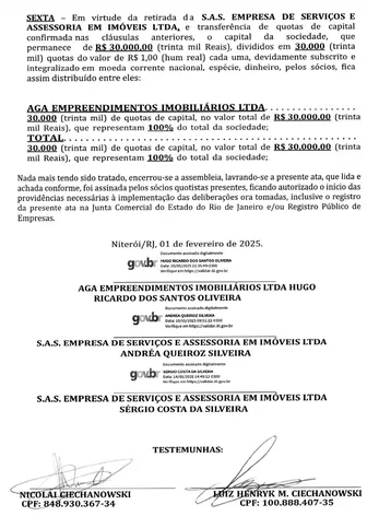 Imagem ilustrativa da imagem ATA DE ASSEMBLEIA DE SOCIOS