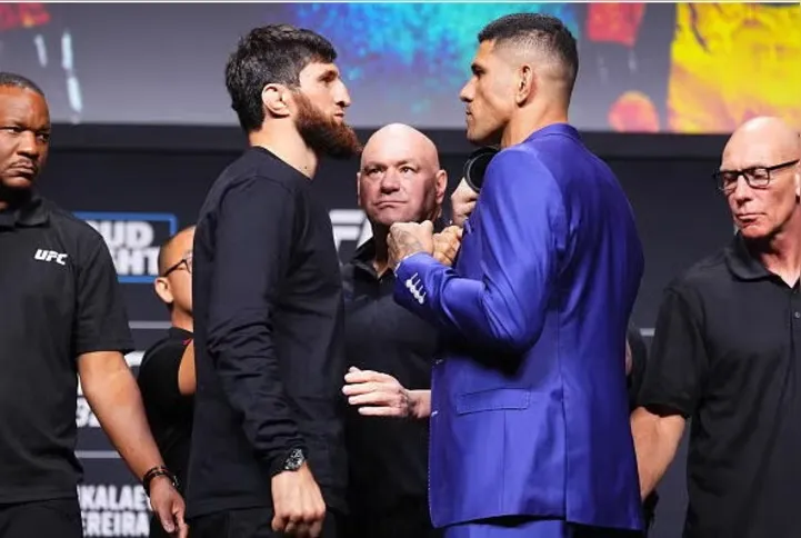 Encara entre Magomed Ankalaev e Alex Poatan pós coletiva de imprensa do UFC 320