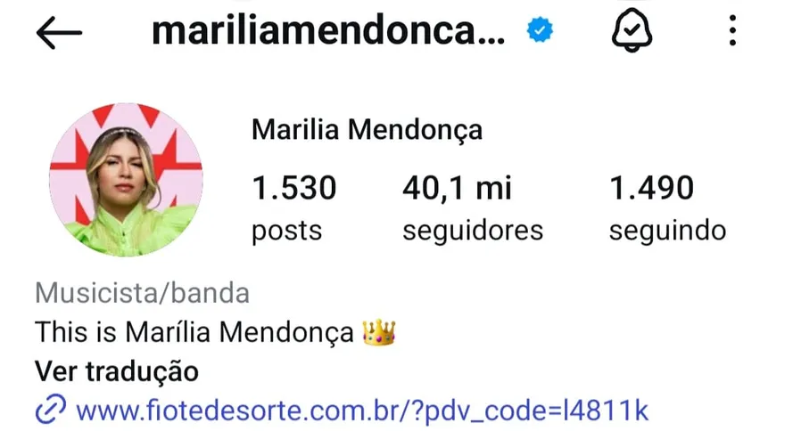 Após sua morte, a família permaceu com a conta no Instagram ativa