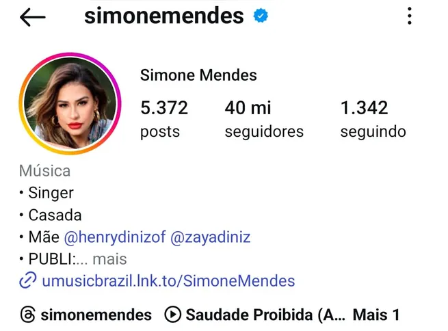 A cantora Simone Mendes tem 40 milhões de seguidores