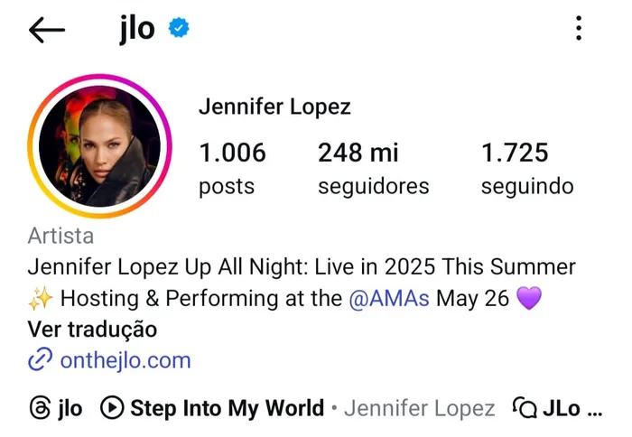 A cantora tem 248 milhões de seguidores