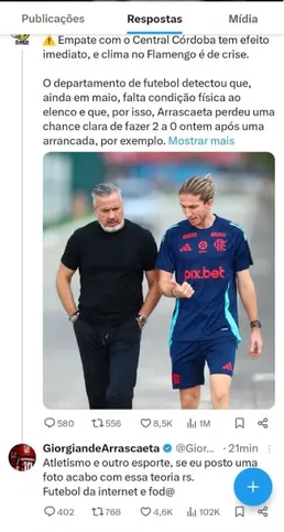 Arrascaeta rebate críticas nas redes sociais