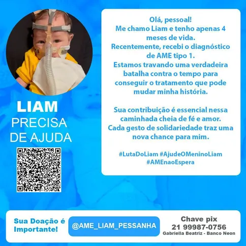 Imagem ilustrativa da imagem Corrida pela vida: Família busca tratamento milionário que pode mudar o destino do pequeno Liam, portador de AME