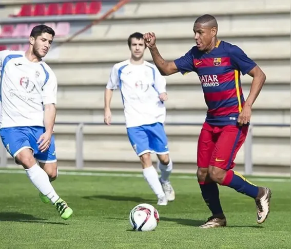 Robert em ação pelo Barça B