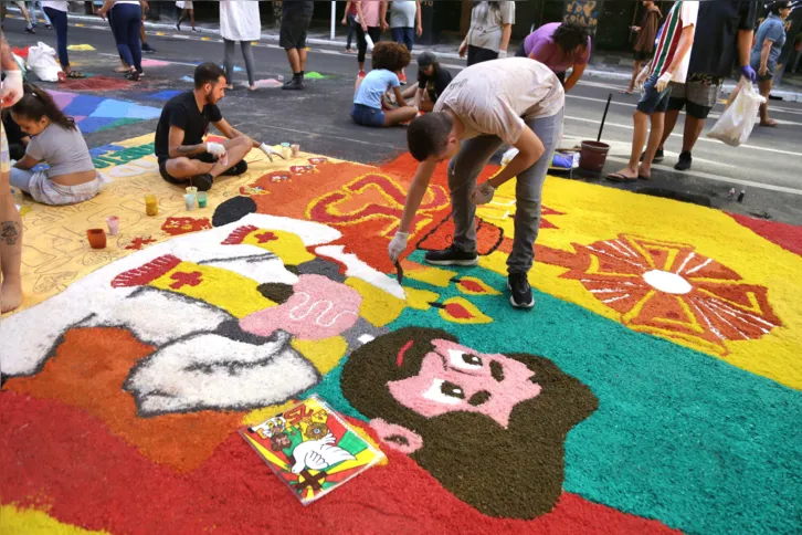 Tradicionais tapetes de Corpus Christi