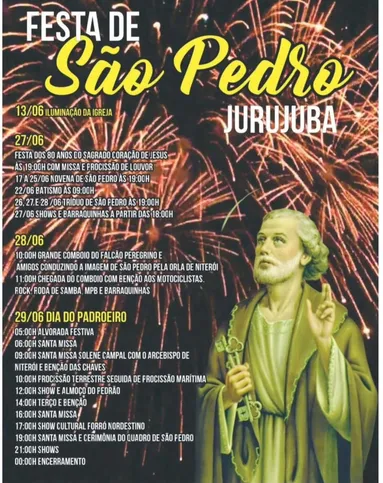 A festa terá programação durante todo o dia 29 de junho