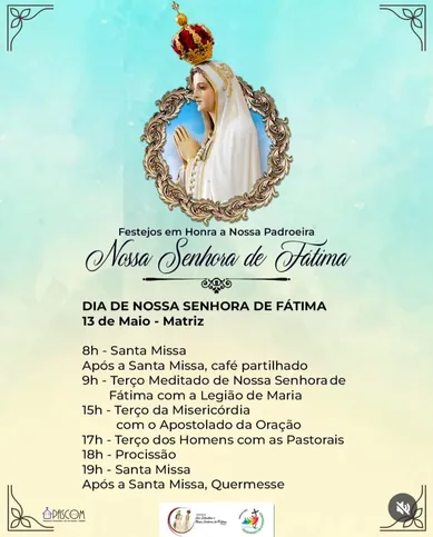 Programação da Paróquia São Sebastião e Nossa Senhora de Fátima
