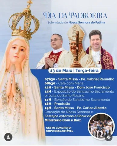 Programação da Paróquia Nossa Senhora de Fátima