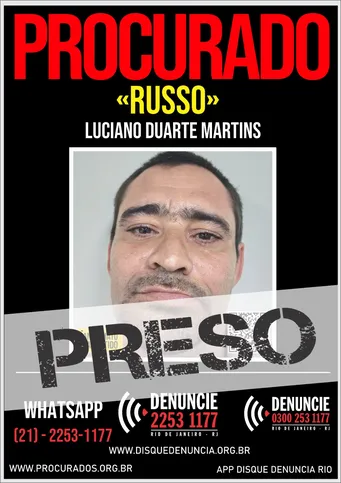 'Russo' foi encaminhado à Secretaria de Estado de Administração Penitenciária (Seap)