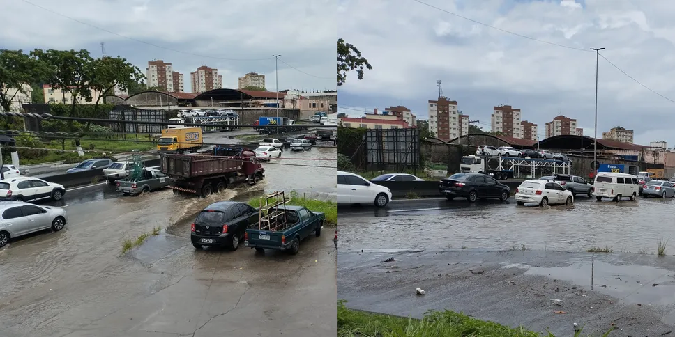 Trânsito na RJ-104 ficou lento por conta de poças na pista