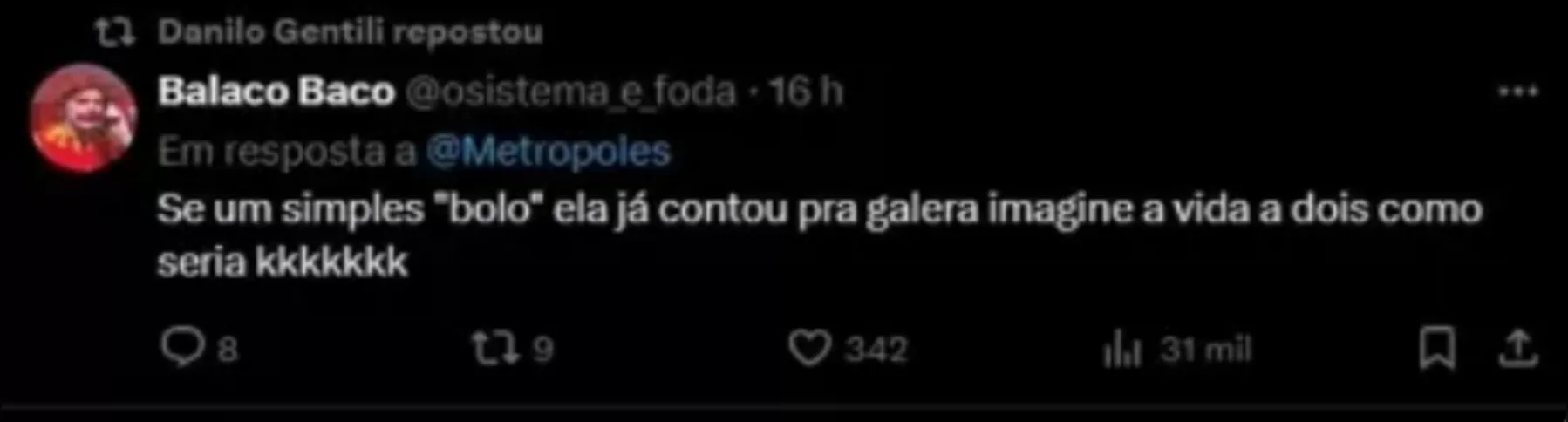 Danilo Gentili ironizou declarações de Gabi Martins