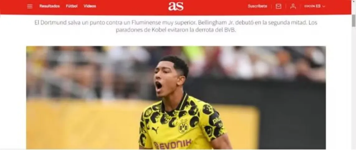 Jornal espanhol "AS"