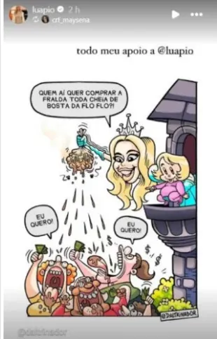 Atriz compartilhou desenho ironizando a famosa