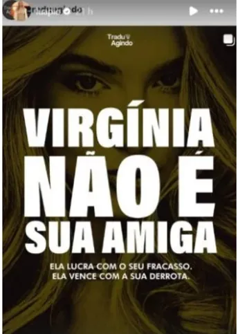 Atriz postou texto acusando a famosa