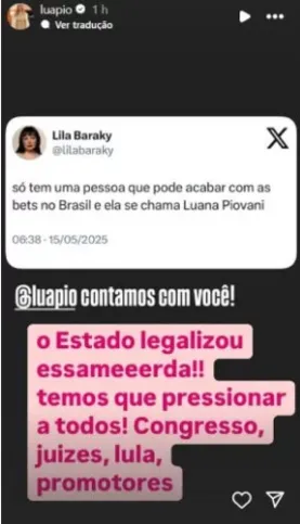 Publicação de Luana