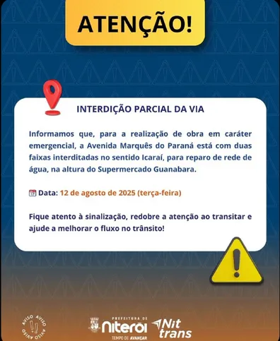 Imagem ilustrativa da imagem Obras em caráter emergencial complicam o trânsito no Centro de Niterói