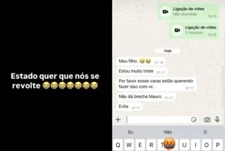 Oruam compartilhou uma mensagem enviada por sua mãe, Márcia Gama