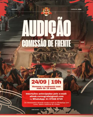 Imagem ilustrativa da imagem Porto da Pedra abre inscrições para audição da Comissão de Frente para Carnaval 2026