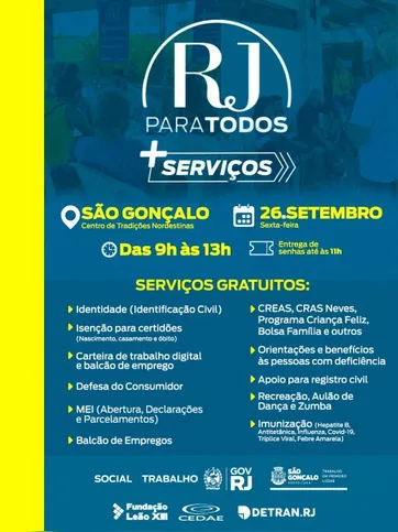 O Programa RJ para Todos é uma iniciativa do Governo do Estado
