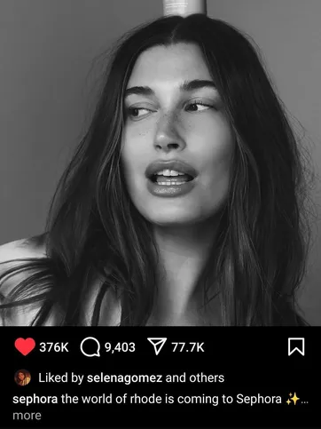 Imagem ilustrativa da imagem Selena Gomez apoia Hailey após atitude polêmica de Justin Bieber