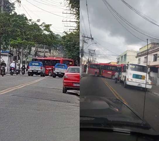 Equipes de reboque foram acionadas para remover os coletivos usados para obstrução de vias