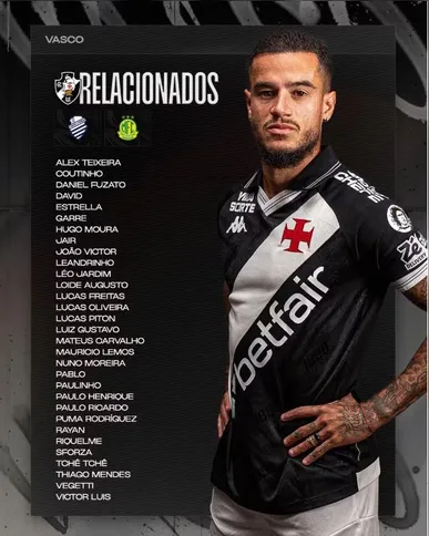 Relacionados do Vasco para enfrentar CSA e Mirassol conta com retorno de Coutinho