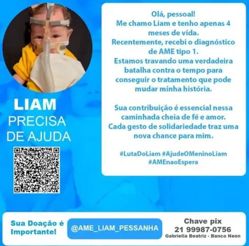 Imagem ilustrativa da imagem Após corrida contra o tempo, Liam recebe tratamento milionário pelo SUS