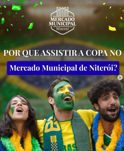 O Mercado Municipal também entra no clima esportivo com transmissão das partidas e uma ampla oferta gastronômica