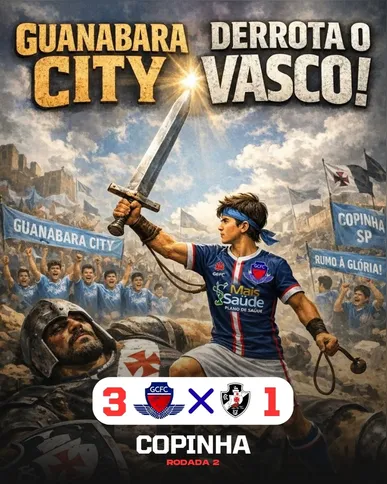 Imagem ilustrativa da imagem Com um a mais, Vasco perde para o Guanabara City pela segunda rodada da Copinha