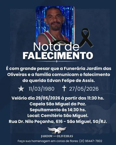 Familiares e amigos se despedem de Edvan Felipe de Assis, nesta sexta-feira (29)