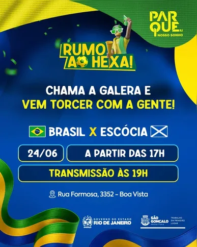 A programação começa às 17h, com música para aquecer a torcida
