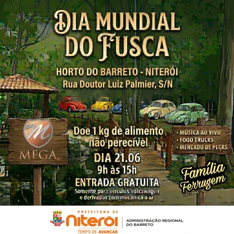 O evento gratuito vai acontecer no Horto do Barreto