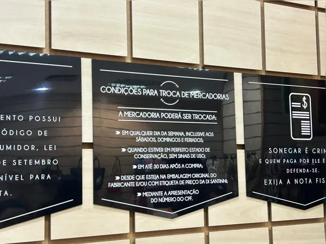 Regra para a troca de produtos