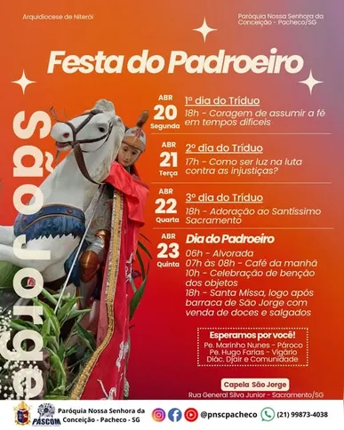 Imagem ilustrativa da imagem Dia de São Jorge: Programação conta com alvoradas, missas e procissões em São Gonçalo, Niterói e Maricá