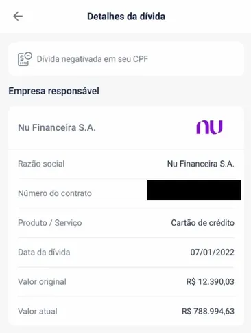 Dívida de cliente sobre de R$ 12 mil para R$ 788 mil