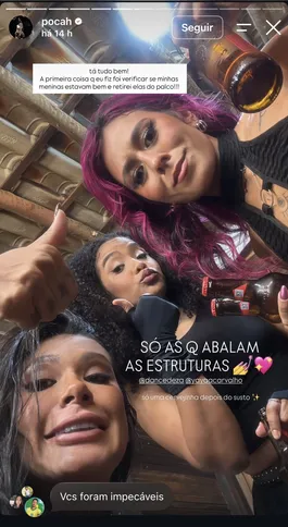 Nos seus stories, Pocah apareceu com um tom brincalhão
