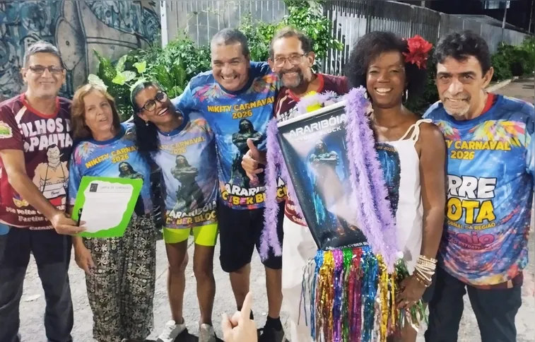 Araribóia Cyber Blochfoi batizado pelo Filhos da Pauta na Cantareira, no fim da preparação para o Carnaval de 2026