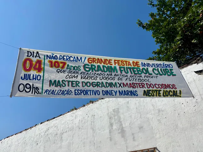 Cartaz anunciando aniversário do Gradim FC