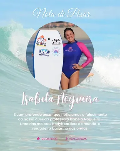 Imagem ilustrativa da imagem Isabela Nogueira, pioneira do bodyboard no Brasil, morre aos 56 anos