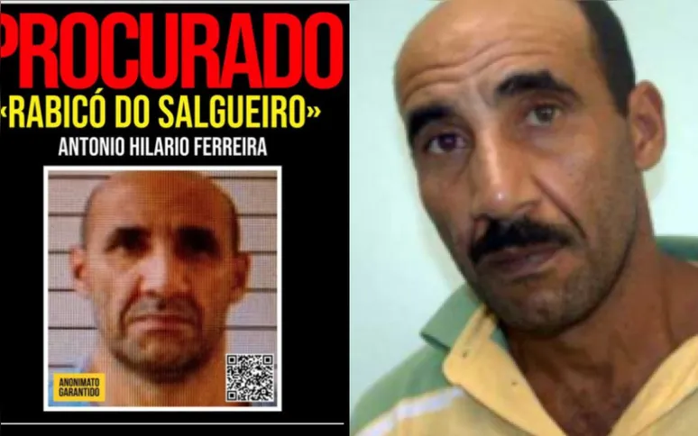 A foto recente de 'Rabicó' são diferentes das que estão nos arquivos dos órgãos de Segurança Pública e da Polícia Civil