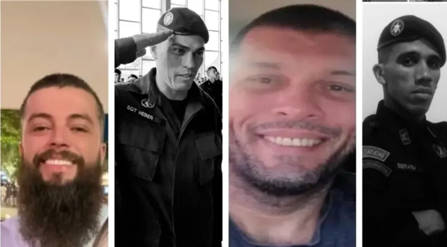 Os quatro primeiros policiais mortos na megaoperação.
