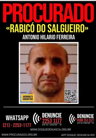 'Rabicó' é apontado como um dos maiores líderes do 'CV' em liberdade