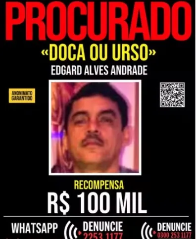 No ano passado, iDisque-Denúncia oferece R$ 100 mil por informações informações que culminem com prisão de 'Doca' ou Urso' , do Complexo da Penha