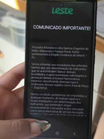 Em nota, a Leste Telecom informou que já comunicou os órgãos competentes
