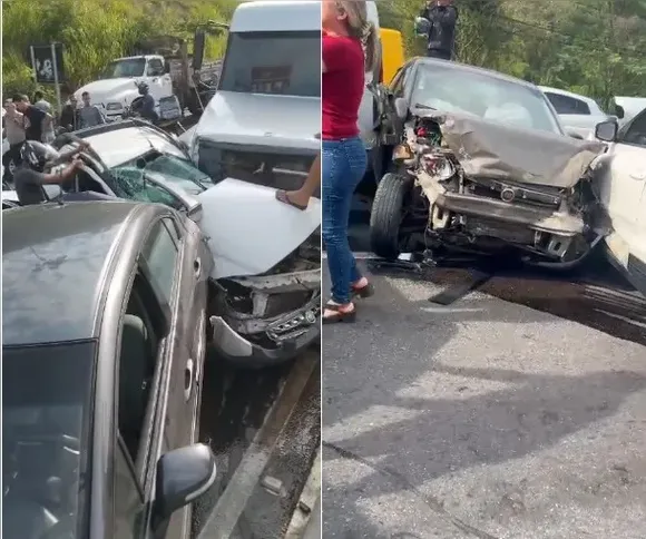 Imagens compartilhadas nas redes sociais mostraram o cenário do acidente