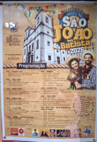 A programação especial inclui missas às 8h, 9h30 e 11h