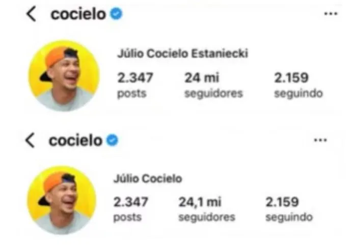 Cocielo removou o nome de sua ex-esposa do perfil de seu Instagram