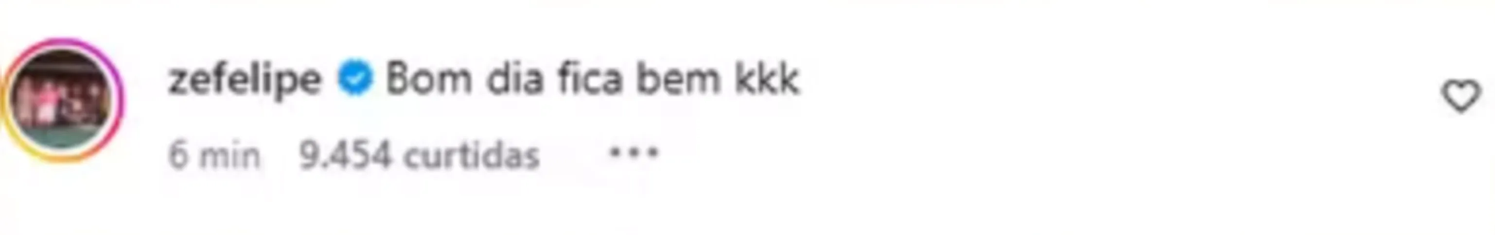 O comentário faz referência a frase dita por Vini Jr em publicação sobre o término com a influencer